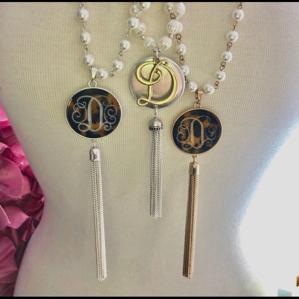 Longer Monogram Initial Necklace,NWT, Boutique